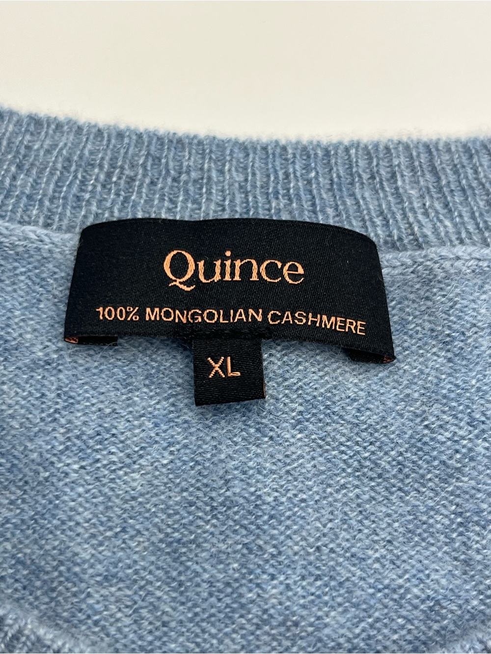 Quince Light Blue Short Sleeve Cashmere Sweater - Picture 2 of 8